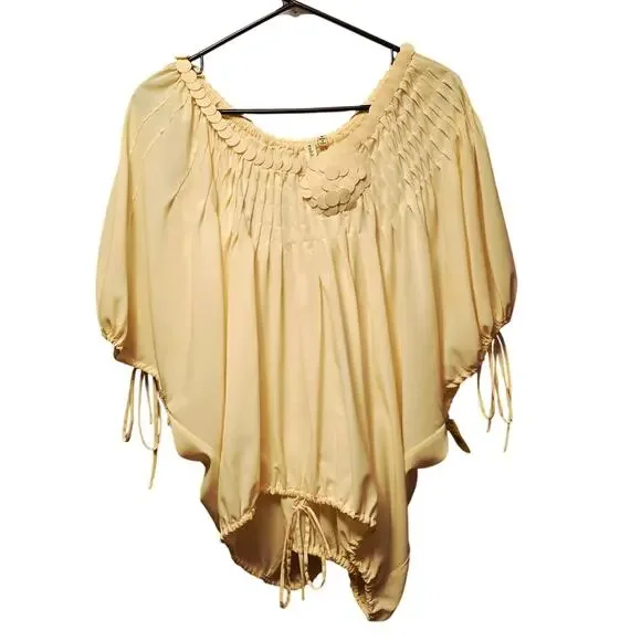 Robbi & Nikki cream peasant blouse size medium - Picture 1 of 6